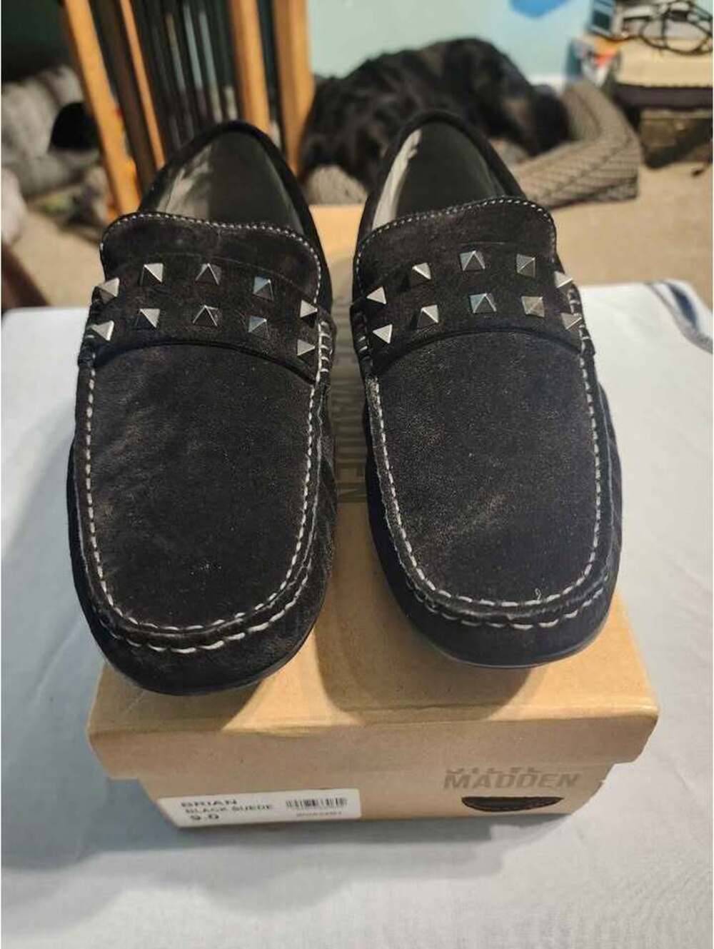 Steve Madden Brian Black Suede Loafers